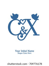 Initial name C & X logo template vector