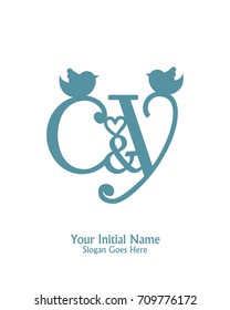 Initial name C & Y logo template vector