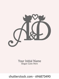 Initial name A D logo template vector