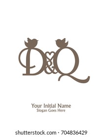 Initial name D Q logo template vector
