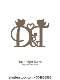 Initial name D T logo template vector