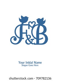 Initial name F & B logo template vector