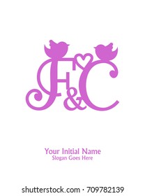 Initial name F & C logo template vector