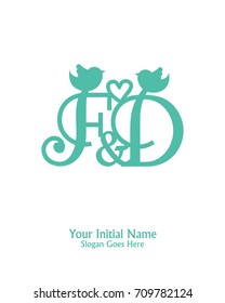 Initial name F & D logo template vector