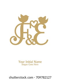 Initial name F & E  logo template vector