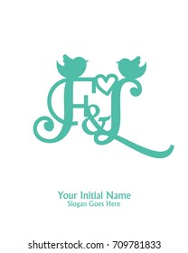 Initial name F & L logo template vector