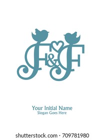 Initial name F & F logo template vector