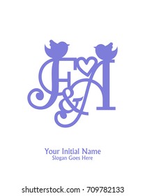 Initial name F & A logo template vector