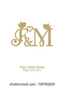 Initial name F & M logo template vector