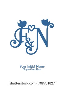 Initial name F & N logo template vector