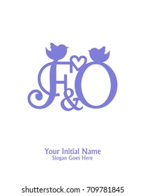 Initial name F & O logo template vector