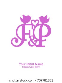 Initial name F & P logo template vector