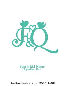 Initial name F & Q logo template vector