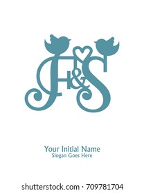 Initial name F & S logo template vector