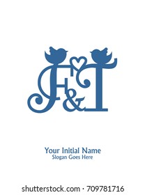 Initial name F & T logo template vector