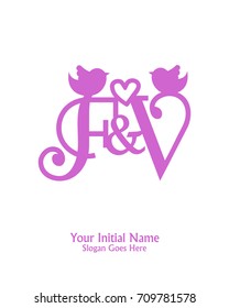 Initial name F & U logo template vector