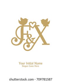 Initial name F & X logo template vector