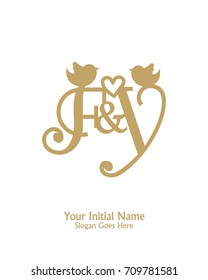 Initial name F & Y logo template vector