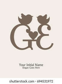 initial name G E logo template vector