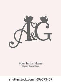 Initial name A G logo template vector