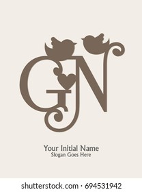 initial name G N logo template vector