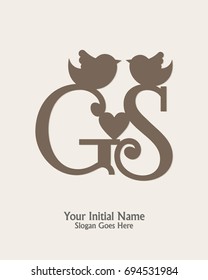 initial name G S logo template vector