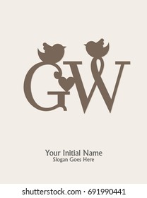 Initial name G W logo template vector