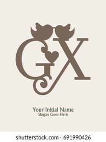 Initial name G X logo template vector