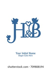 Initial name H & B logo template vector