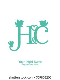 Initial name H & C logo template vector