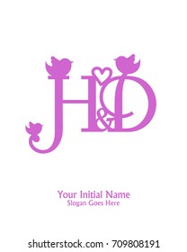 Initial name H & D logo template vector