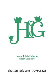 Initial name H & G logo template vector