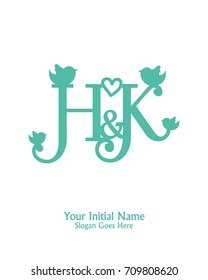 Initial name H & K logo template vector