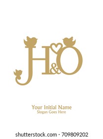 Initial name H & O logo template vector