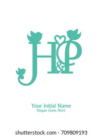 Initial name H & P logo template vector