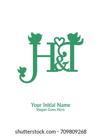 Initial name H & T logo template vector