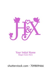 Initial name H & X logo template vector