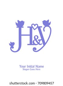 Initial name H & Y  logo template vector