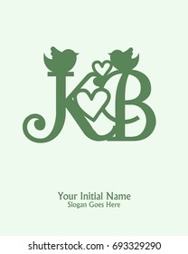 Initial name K B logo template vector