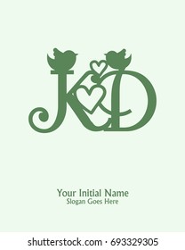 Initial name K D logo template vector