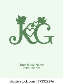 Initial name K G logo template vector