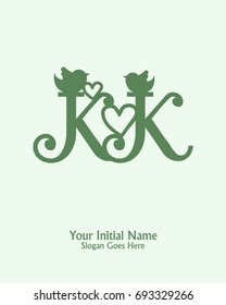 Initial name K K logo template vector