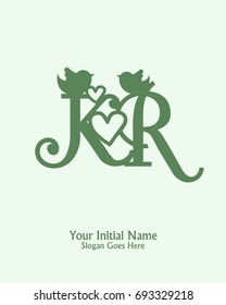 Initial name K R logo template vector