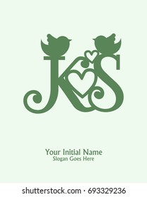 Initial name K S logo template vector