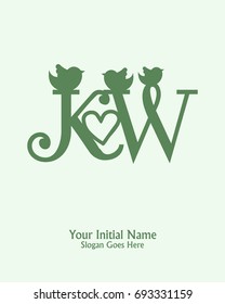 Initial name K W logo template vector