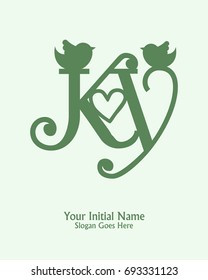 Initial name K Y logo template vector