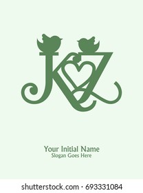 Initial name K Z logo template vector