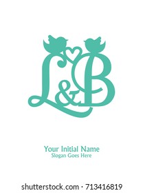 Initial name L & B logo template vector