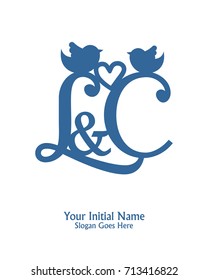 Initial name L & C logo template vector