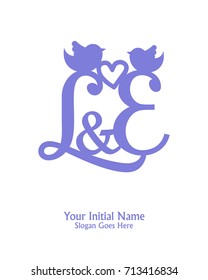 Initial name L & E logo template vector